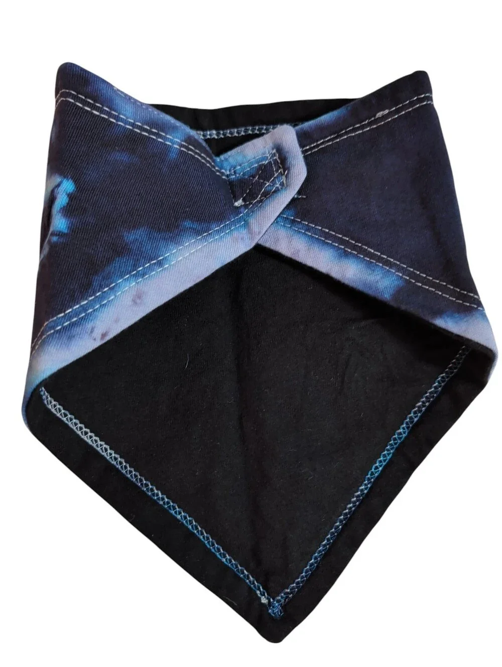 NWOT Tie-Dye Triangle Pet Bandana / Baby Bib - Blue & Black